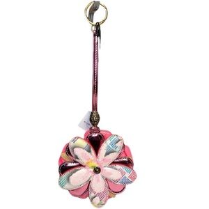 Kurt Geiger NWT LARGE London Pink Flower Charm with Dust Bag